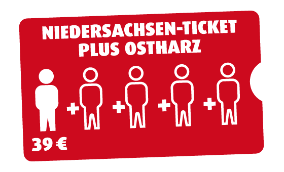 Niedersachsen-Ticket plus Ostharz 1 Person Niedersachsen-Ticket plus Ostharz 1 Person